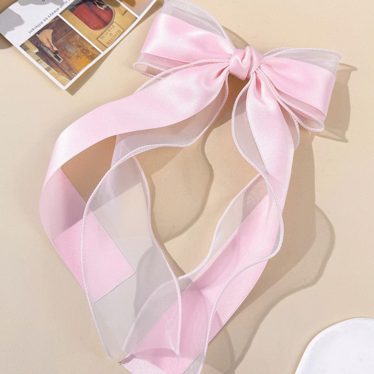 

Супер фея сетчатый бант лента заколка для волос, модный темперамент, ощущение высокого класса, заколка-автомат на затылок