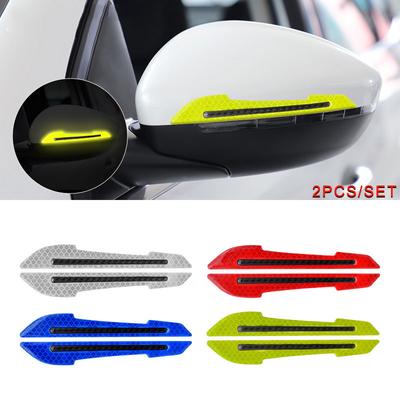 Hot! 1 Pair Car  Anti-collision  Stickers Cutter Tooth Type Rearview Mirror Reflector Light Eyebrow