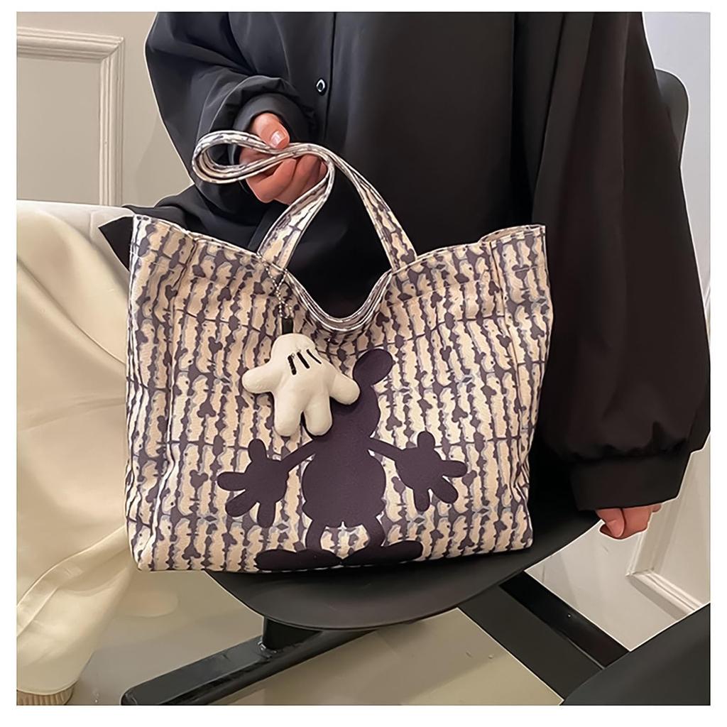 [hgTUP] Mickey und Minnie Maus Tragetasche, Canvas-Tragetasche, Großes Fassungsvermögen, Mickey Maus Umhängetasche, Canvas-Tragetasche, Minnie Maus Tragetasche mit Reißverschluss