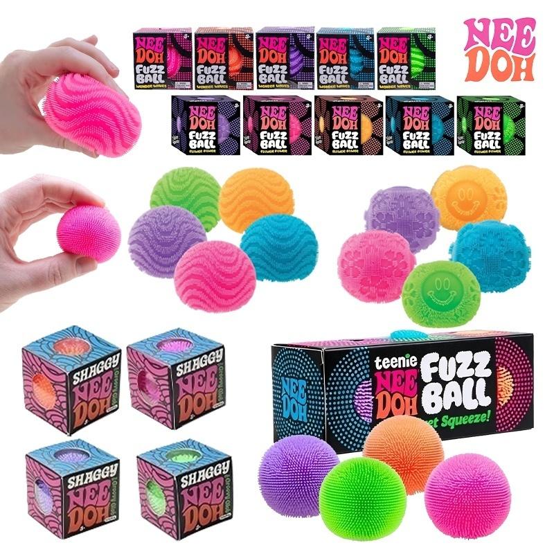 Needoh Fuzzy Spiky Fuzz Squishy Squeeze Ball Complete Set Anti Maltose Stress Anxiety Relief Vent Decompression Sensory Play Toy