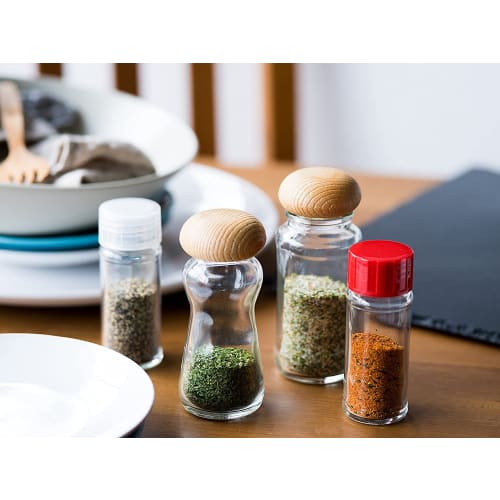 Living Market Spice Bottles, Condiment Bottles, Airtight Containers with Inner Stoppers, Food-86, 86ml, Set of 5