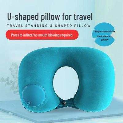 Automatic Inflatable U-Shaped Travel Neck Pillow - Portable Airplane & Outdoor Essential
