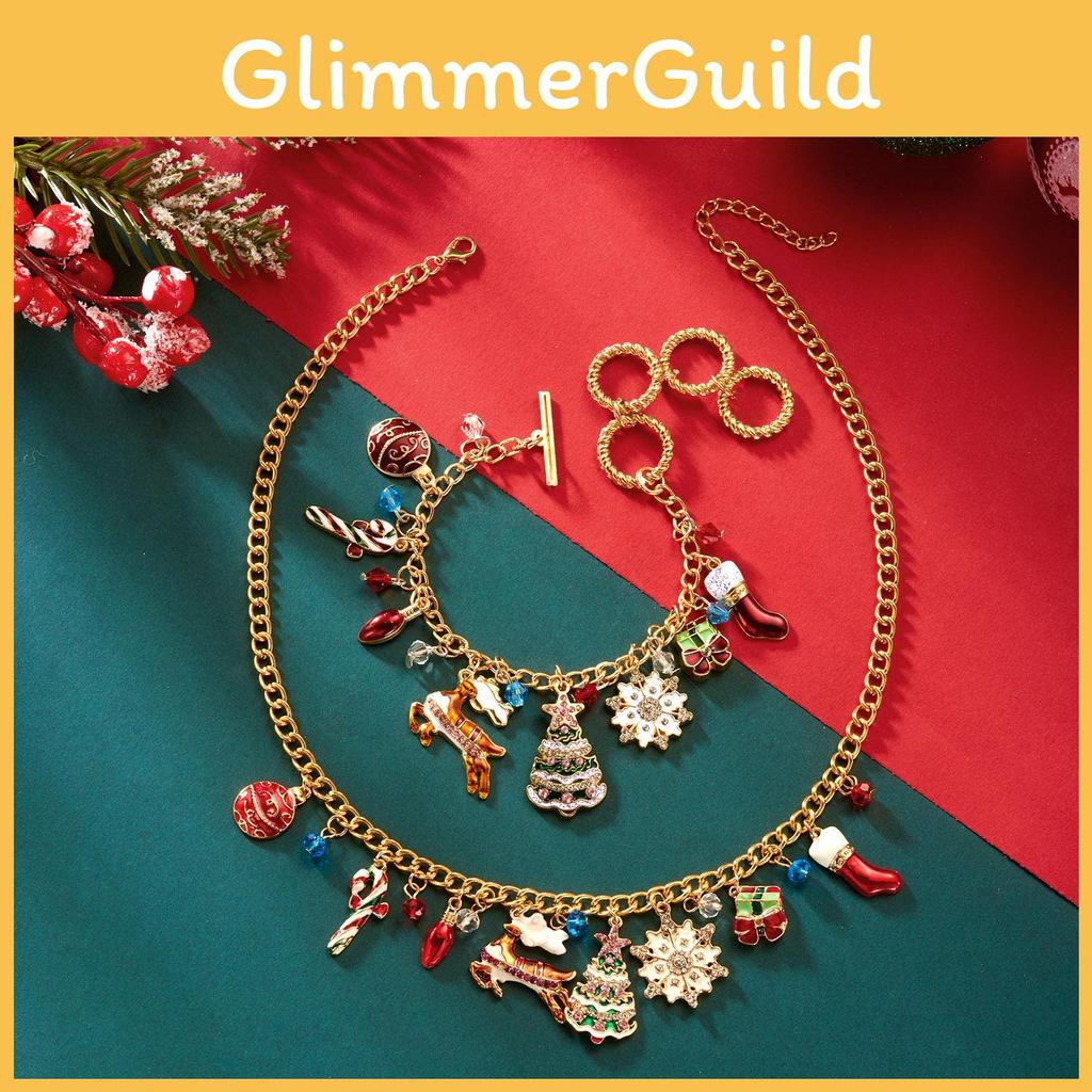 Festive Christmas Animal Jewelry Collection With Zinc Alloy Chains And Seasonal Charms For Men Women