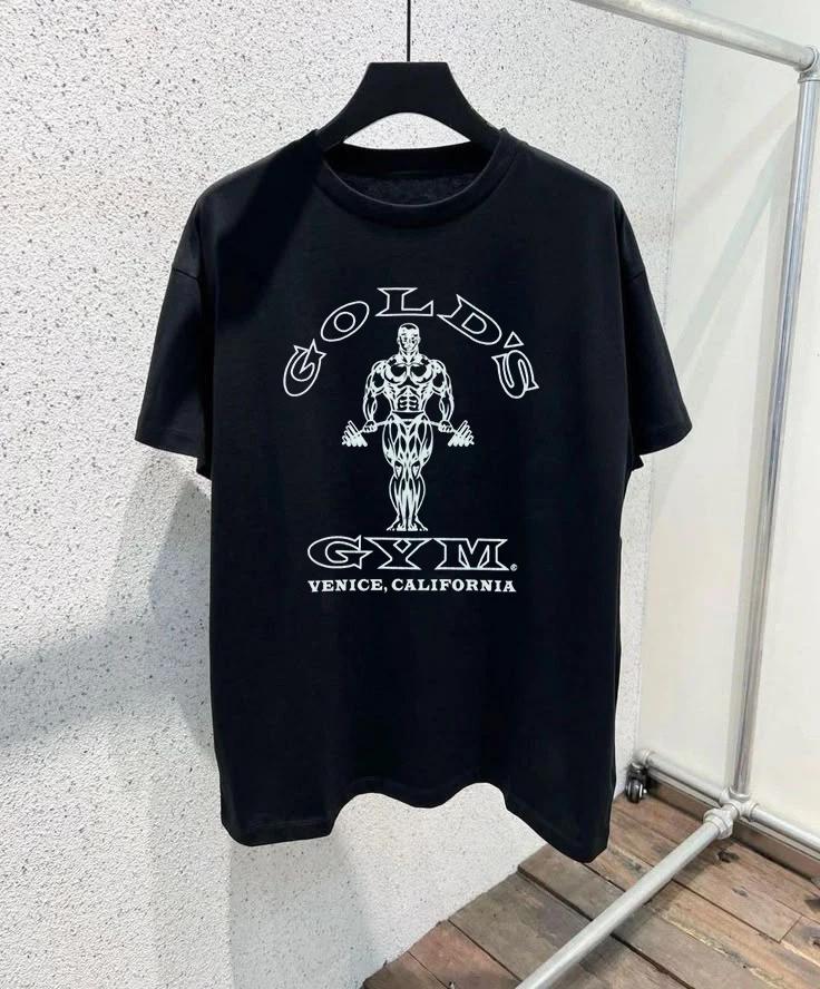 Golds Gym Shirt Extra Large Black White Venice California Muscle Pullover Tee S