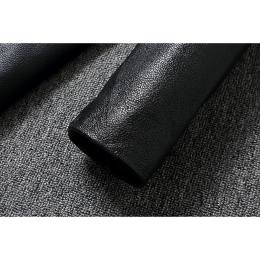 Chinese Size Long Men Leather Coat Genuine Soft Cow Leather Classic Double Breasted Turn Down Collar Leather Jackets For Men Clothing Autumn