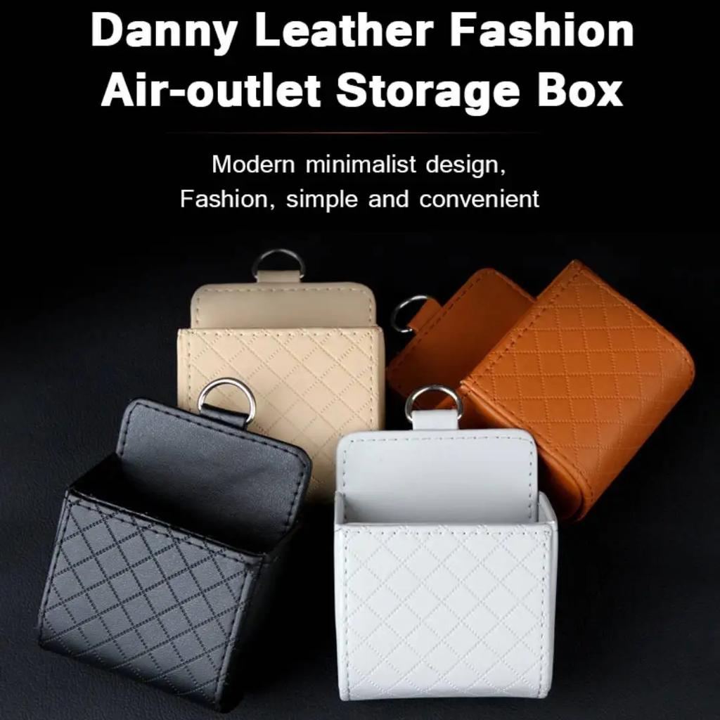PU-Leder Auto Outlet Vent Sitz zurück ordentlich Aufbewahrungsbox Münztasche Fall Tasche Organizer Hängehalter Beutel Autozubehör
