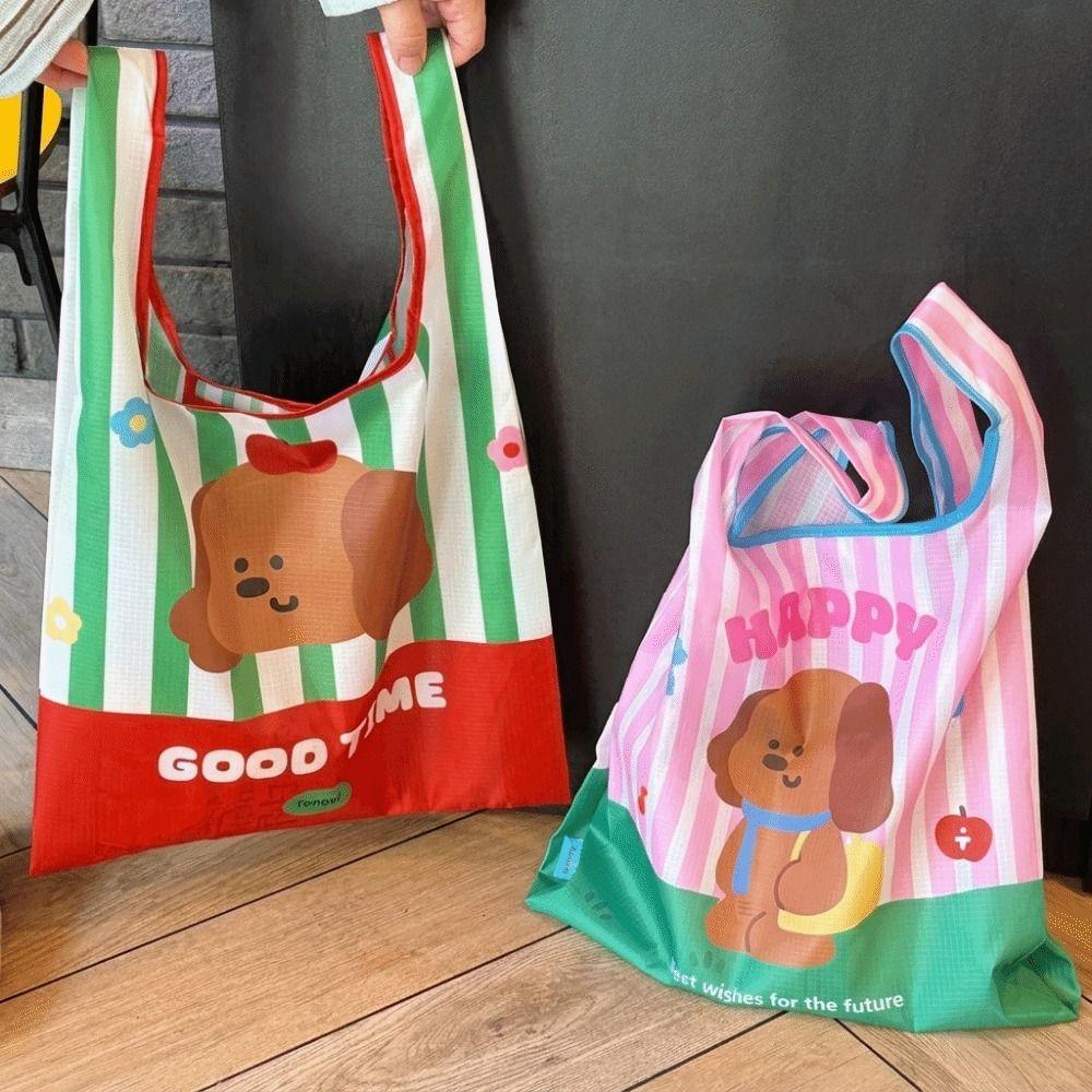 Large Capacity Cartoon Shopping Bag Waterproof Vegetable Storage Bag Handheld Bag  Shopping