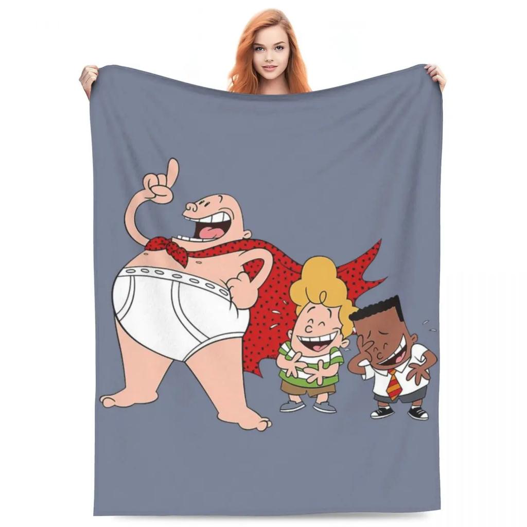 Throw Blanket Dog Man Dogman And Friend Micro Fleece Blanket Four Sizes Cartoon Portable Suitable For Sofa AntiPilling Blanket