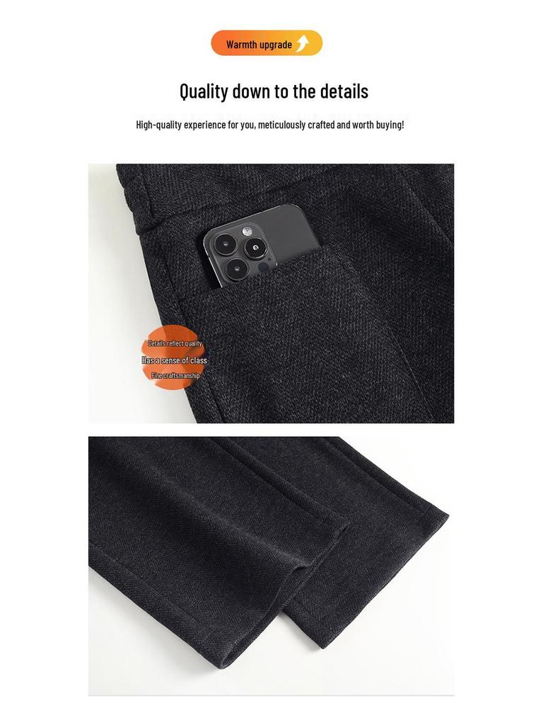 Pantaloni Sottili in Lana Cashmere: Pantaloni in Flanella a Vita Alta, Gamba Larga, Petite, Taglie Forti, Velluto, Gamba Dritta per Autunno/Inverno 2026