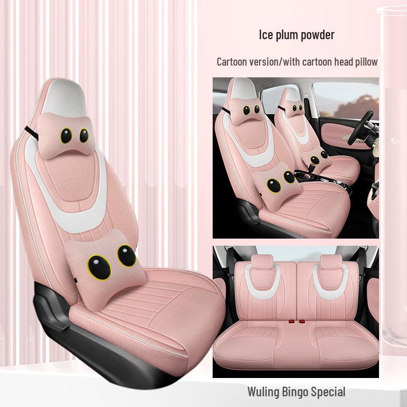 2023 Wuling Bingo Cute Cartoon Car Seat Covers for Women - Winter & All-Season Full Surround Cushion.