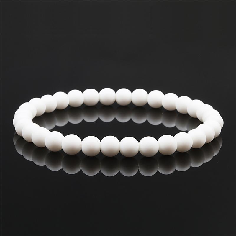 Natural Stone Elastic Bracelet 6mm Charm Men Black Lava Blue Beads Strand Bracelets for Women Yoga Meditation Jewelry pulseira