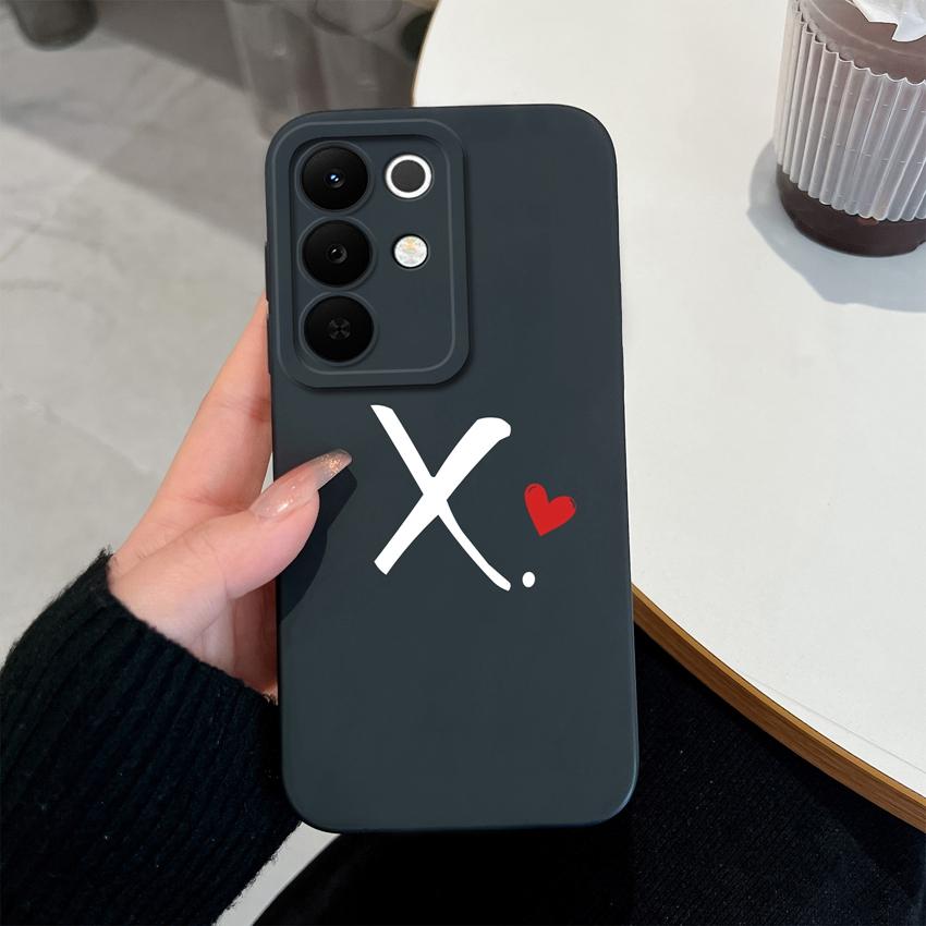 Simple Letter Pattern Phone Case For Oppo Realme C85 Pro C75 C75x C73 C71 C67 C65 C63 C61 C55 C53 C51 C35 Casing Square Matte Silicone Anti Slip Shell