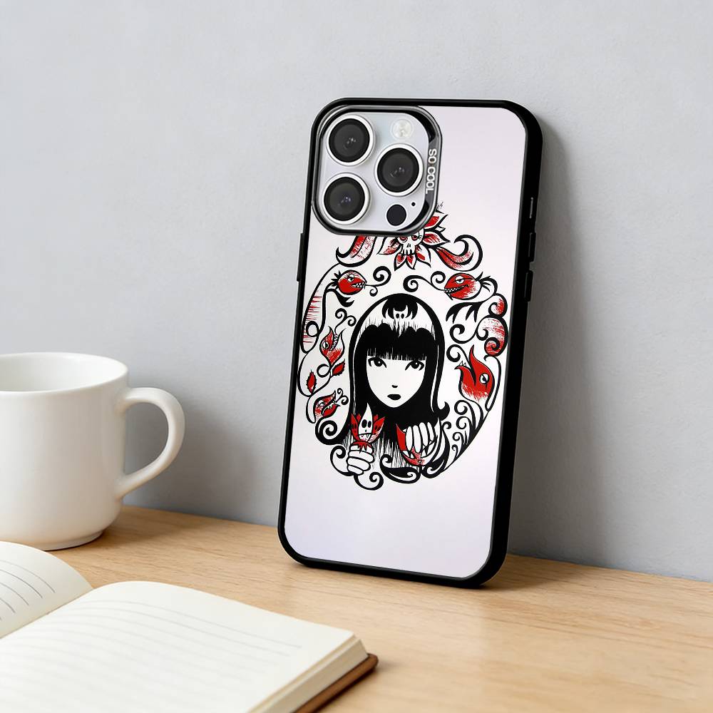 

E-Emily The Strange Phone Case For iPhone 17,16,15,14,13,12,11 Plus,Pro Max,XS,Colorful Silver Phone case Funda Cover iPhone15pro