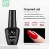AS Nail Art Anti-Lift Gel No-Wipe Top & Base Coat Light Therapy Transparent Set - Long-Lasting Strengthening.