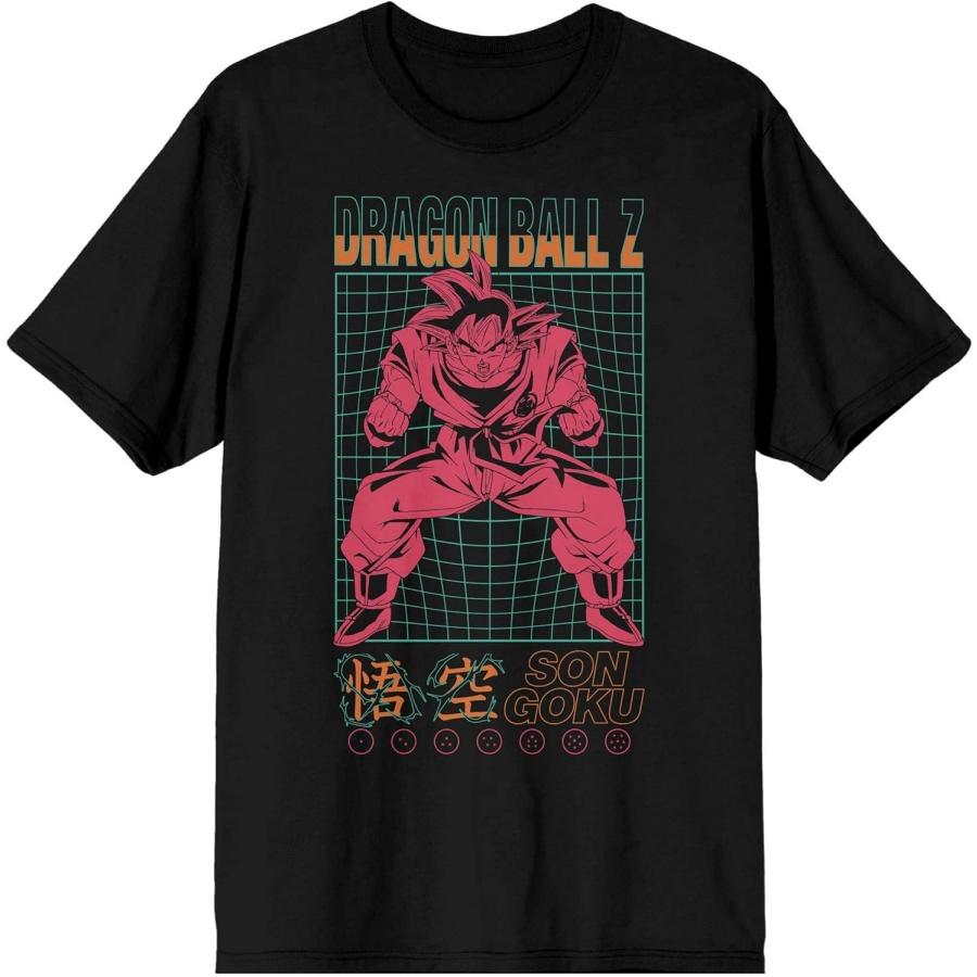 Dragon Ball Z Son Goku Kaio Ken Grid Men s Black T-shirt S