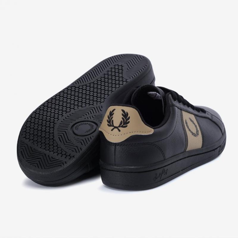 Fred Perry Men S Black Leather SneakerS Sfpm2416304 U78