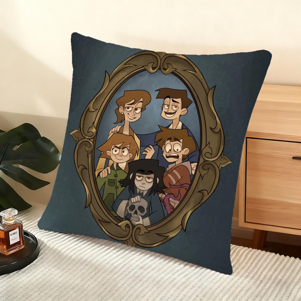 Cushion Cover Silky Short Plush Home Sofa Cushion Cover - Invisible Zipper Home Decoration Haunted-S Hotel