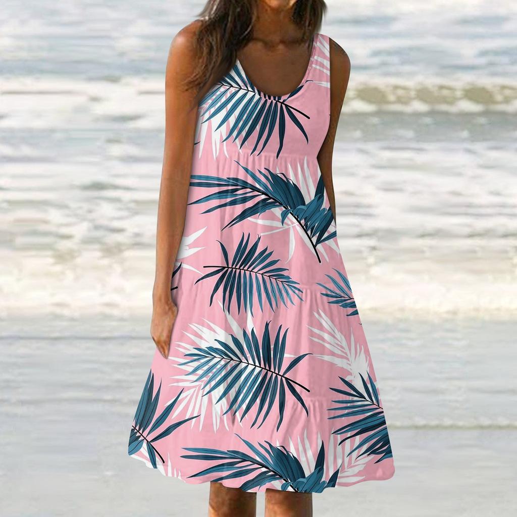 Dámské šaty Roztomilé ležérní potisk Slip Beach Sukně Sundress