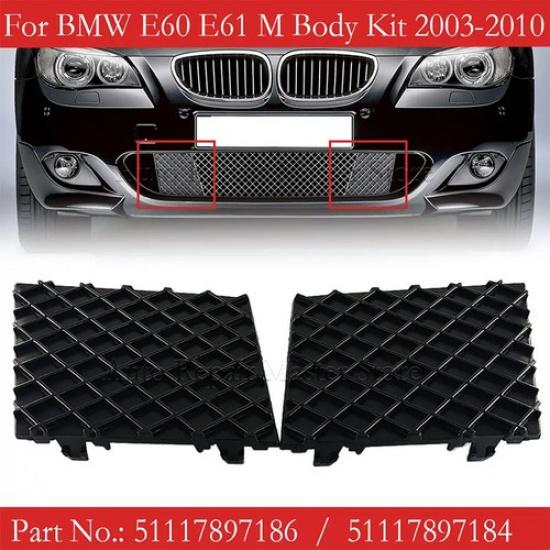 Left+Right Side Front Bumper Cover Lower Mesh Grill Trim For BMW E60 E61 M Sport