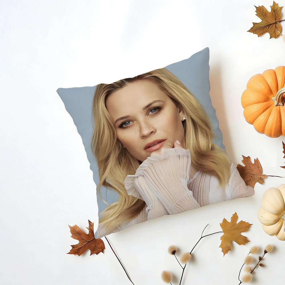 RReese Witherspoon Cushion Cover Washable Linen Pillowcase Soft  for Daily Sofa Bed Home Room Decor