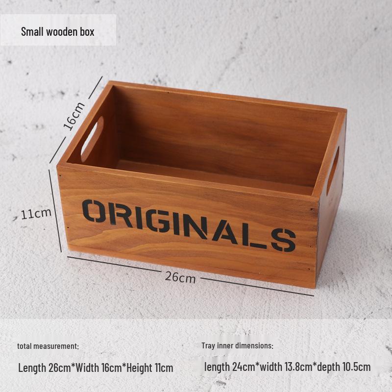 Wooden Desktop Storage Box: Raw Wood Tray & Cosmetics Lipstick Organizer