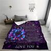 To My Mom Flannel Blanket Purple Butterfly Text Printed for Kids Bedroom Decoration Warm Soft Comfertable Blanket for Sofa Chair