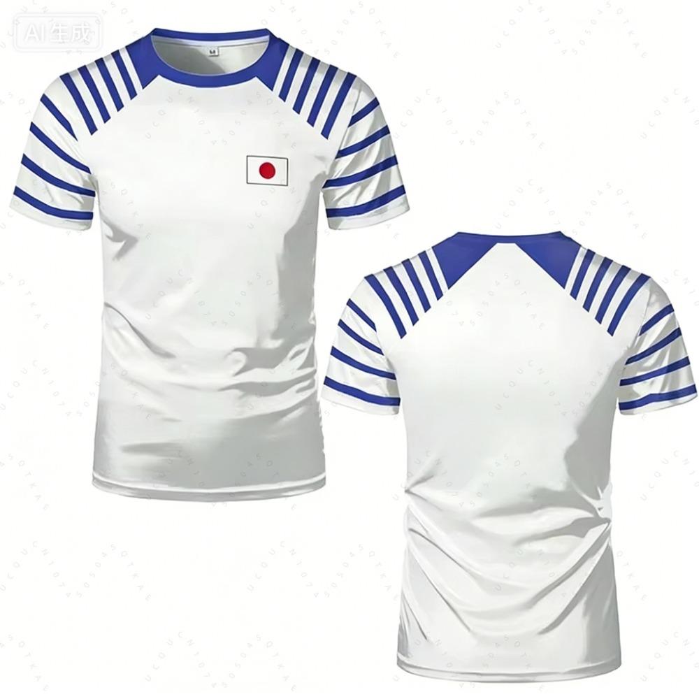 2026 New Captain Tsubasa Anime Men Women T-Shirt Japanese Flag Print Summer Short Sleeve Casual Tee Sport Kids Cycling T-Shirt S