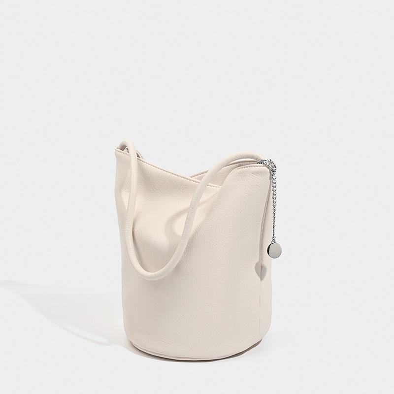 Trendy Soft Bucket Bag Simple Daily Bag Texture Shoulder Bag Woman