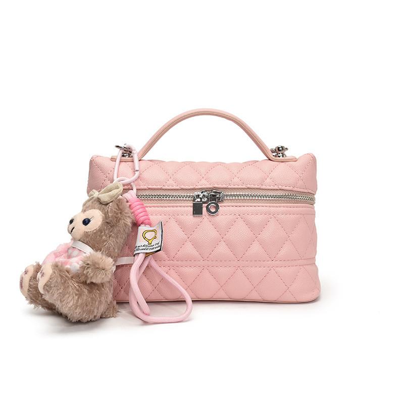 Modern Duffy Pendant Grid Texture Pu Handbag For Urban Daily Use