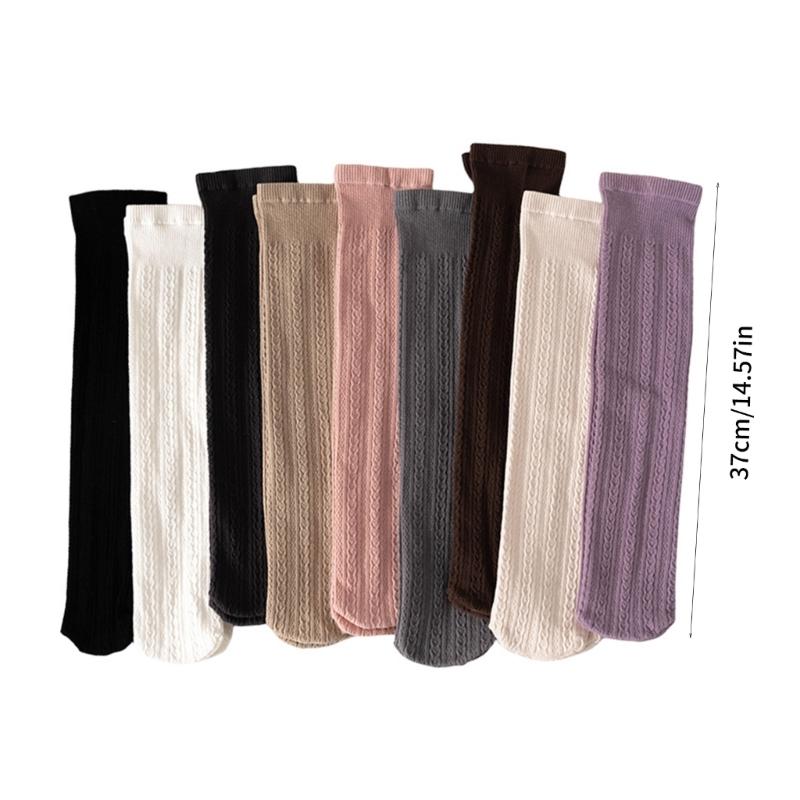 Stylish Children's Knee High Socks Soft and Breathable Above Knee Stockings Solid Non Slip Thickened Bottom Warm Socks