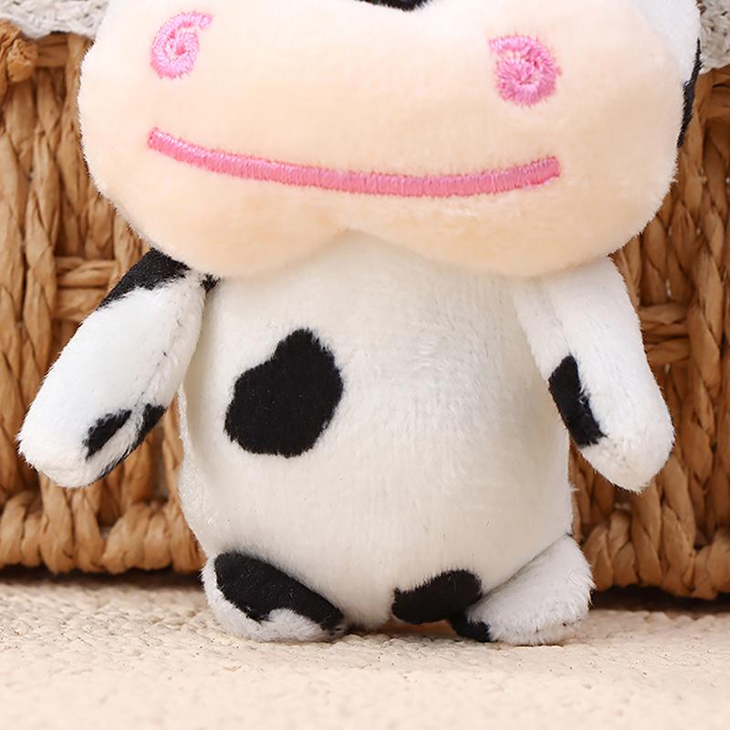 Cartoon Cute Cow Plush Toy Kawaii For Girls Cotton Animal Doll Filled Home Decoration Soft Animal Cattle Props Bag Pendant