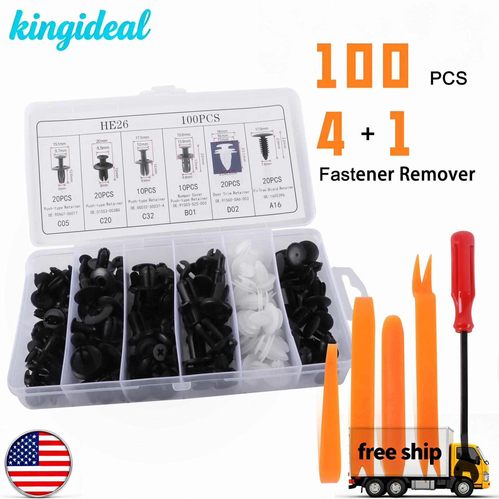 100x Car Body Retainer Clips Auto Fasteners Push Trim Pin Rivet Bumper kit
