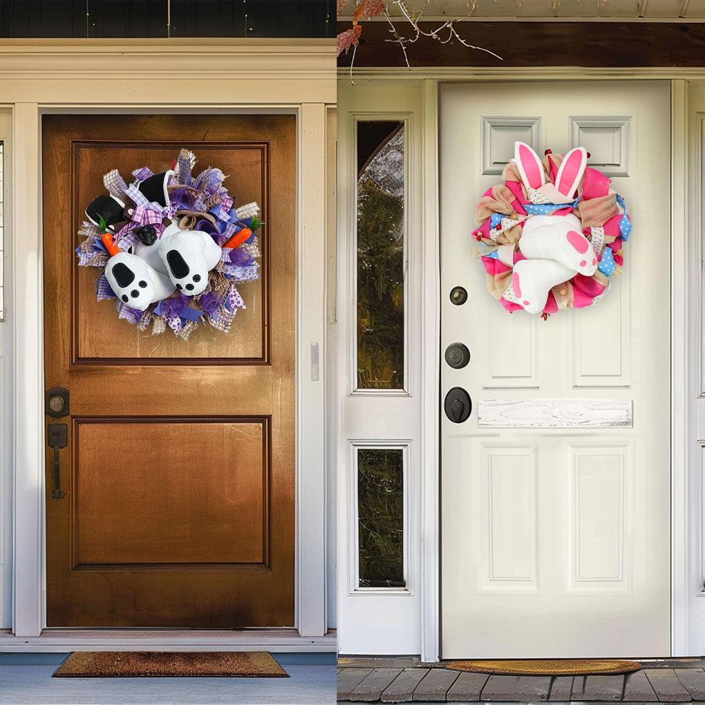 Easter Bunny Wreath Cute Spring Decoration For Door Easter Wreaths For Front Door Easter Decorations