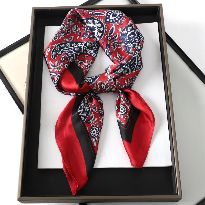 New Silk Shawl Square Scarf for Women Neckerchief Female Headband Hair Wrap Print Ladies Foulard Fashion Hijab Bandana