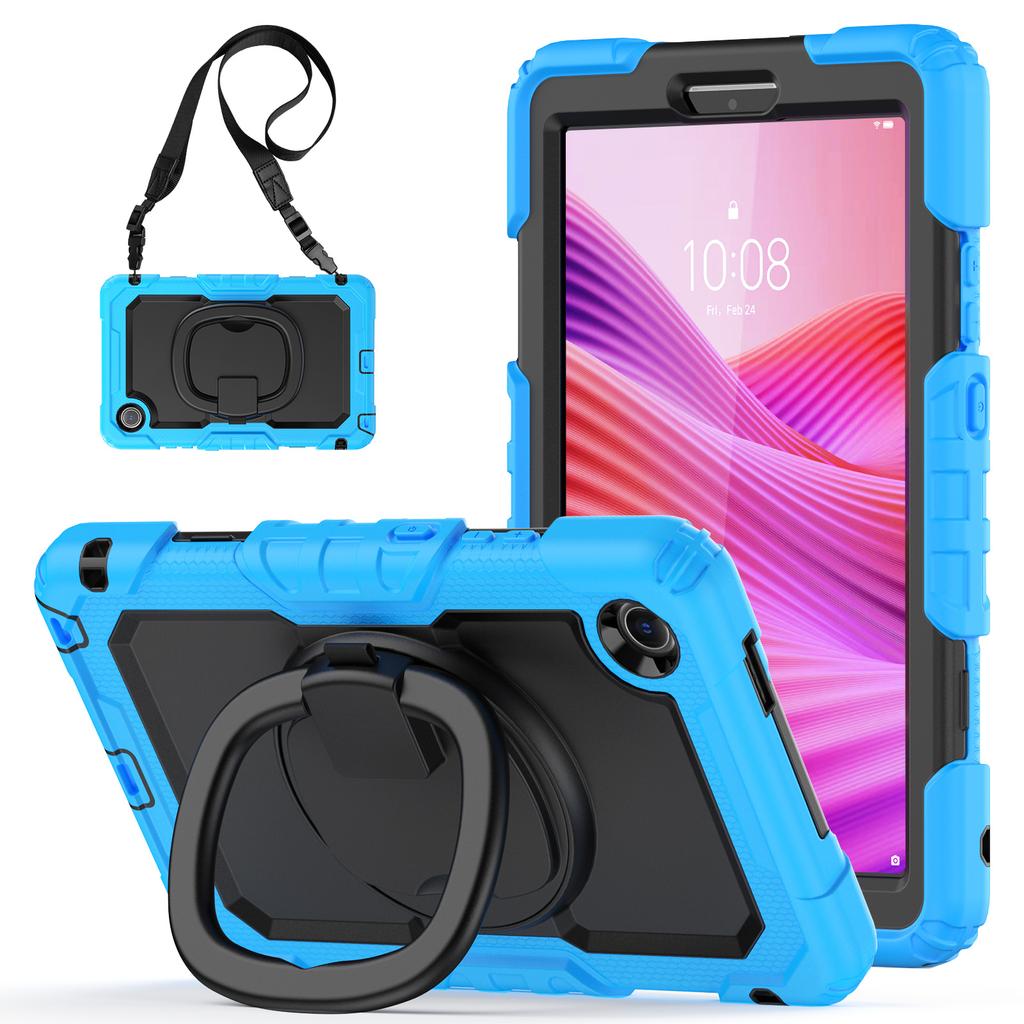 For Lenovo Tab K9 TB305FU Kickstand Case PC+Silicone Tablet Cover with Shoulder Strap