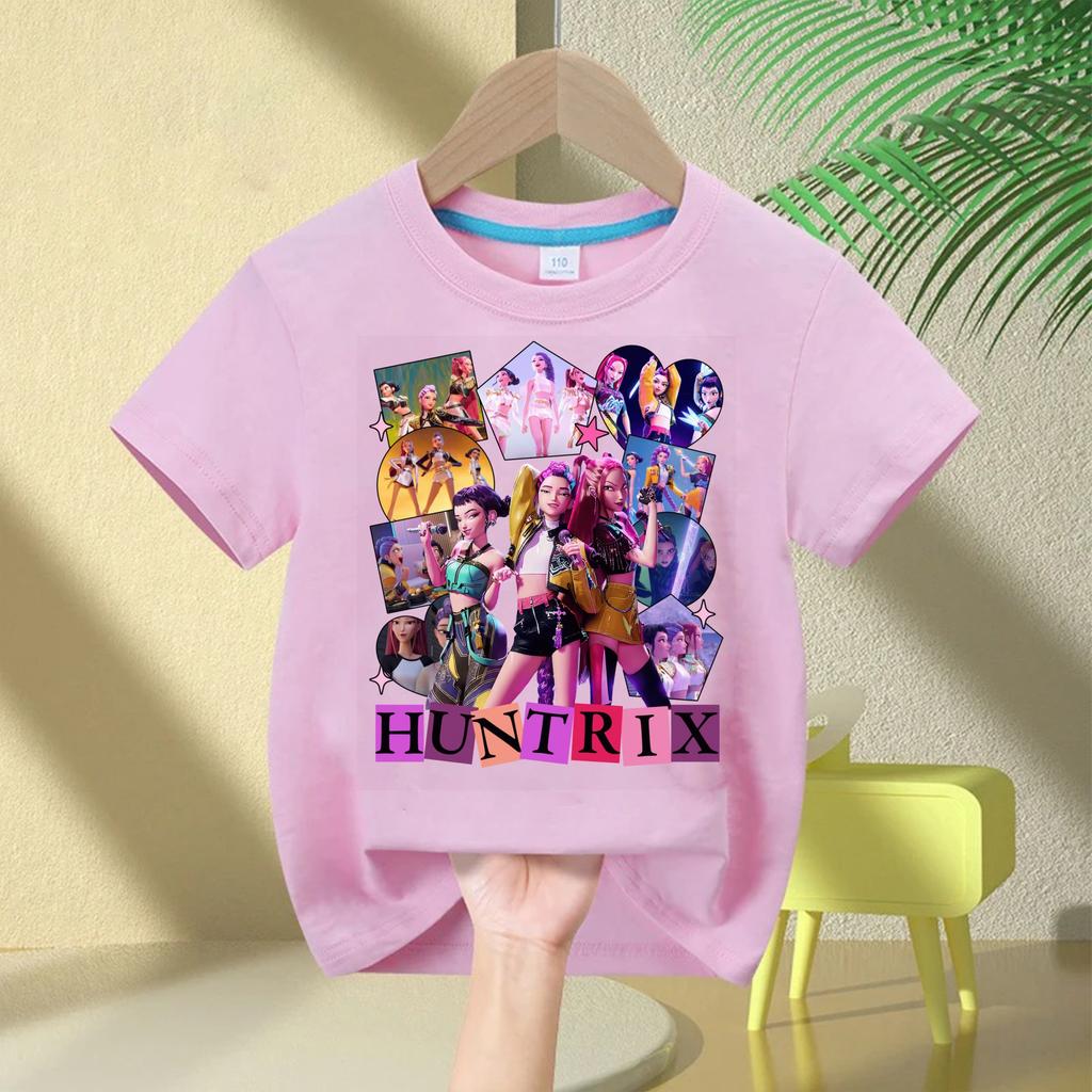 Summer kid Tops Fashion Baby Clothes Children Short Sleeve Tshirt Kpop Demon Hunte rs Saja Boy Print Casual Kids TShirt Girls