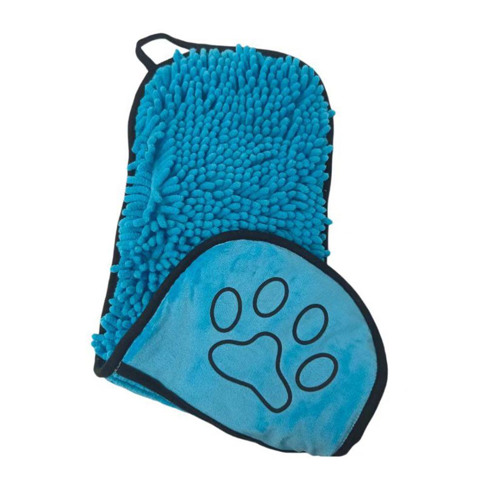 

Microfiber Quick-Dry Pet Towel - Chenille for Dogs & Cats синий
