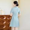 Women's Glacier Blue Professional A-Line Suit Dress