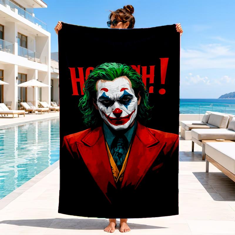 Cool Clown Pattern Beach Towel, Microfiber Beach Towel, Perfect For Pool, Beach, Travel, Home Decor Beach Party Fan Gifts