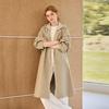 Women's British Style Hooded Mid-Length Trench Coat