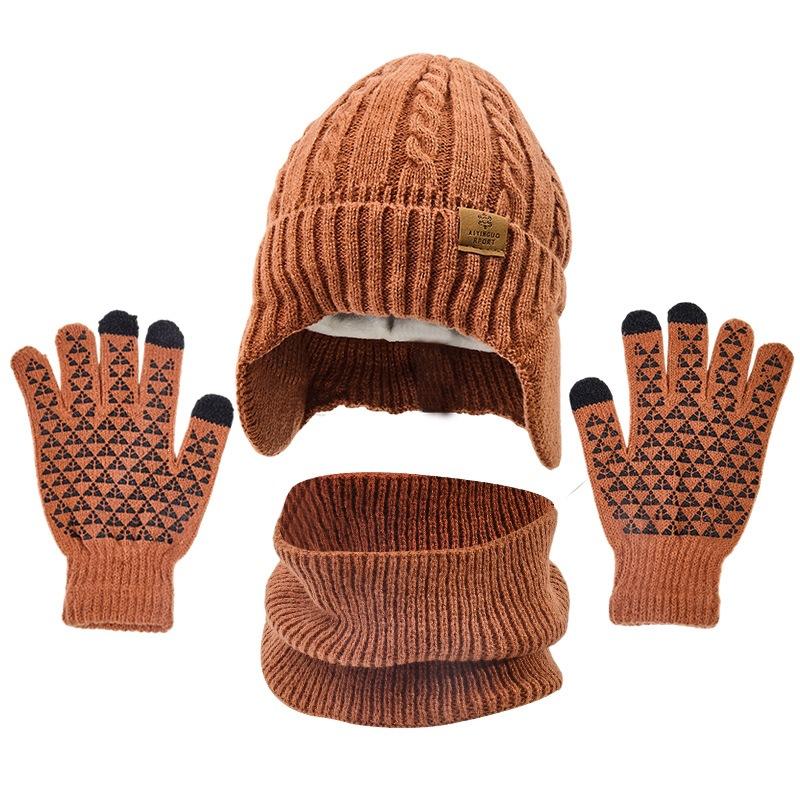 Hat Knitted Hat Trendy Brand Wool Hat Men's Fleece Warm Winter Men's Winter Cold Hat Korean Autumn and Winter Batch