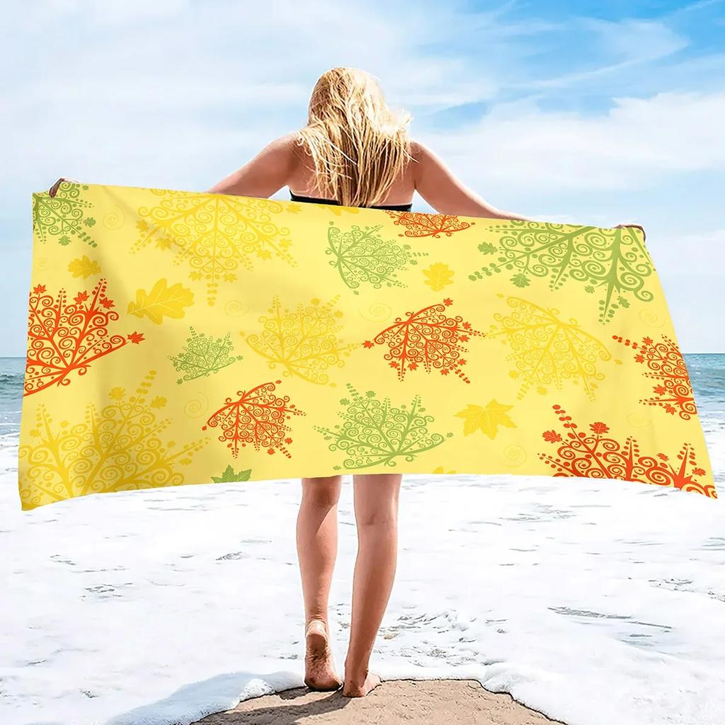 Red Maple Leaf Print Beach Towel Oversized Adults Sand Free Quick Dry Beach Towel Big Bath Towels Travel Accessories Large Towel
