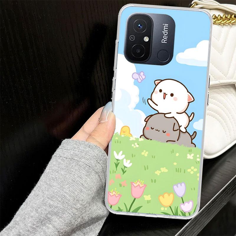 Cute Peach Goma Cat Case for Xiaomi Redmi 14C 13C 13 12C 12 10C 10 10A Phone Cover 9C 9 9A 9T 8 8A 7 7A 6 6A K70 K40 K20 Pro