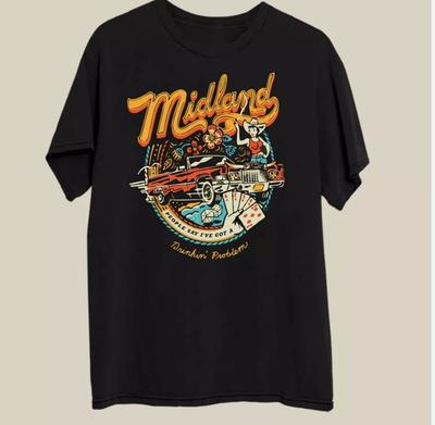 Rara Colección de Algodón de la Banda Midland Regalo Para Fan S a 5XL Camiseta Unisex