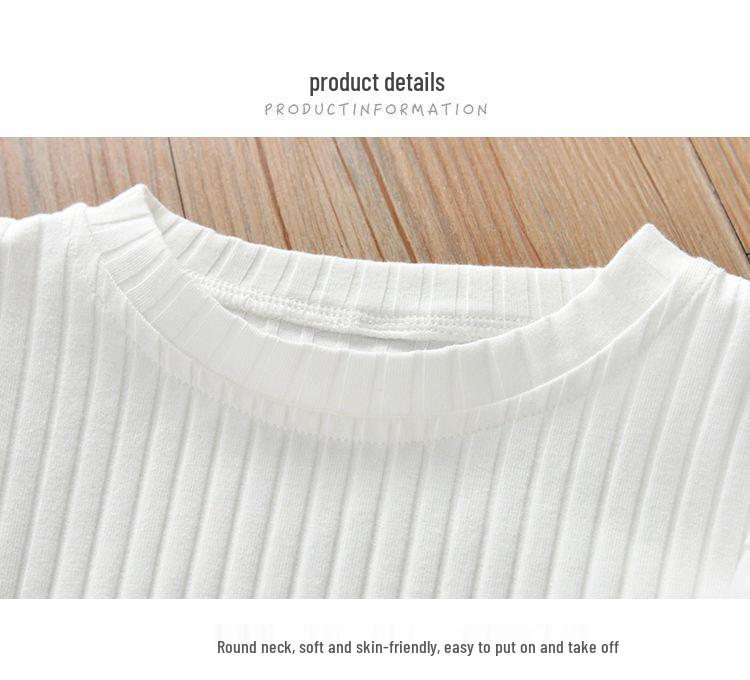 Girls' Puff Sleeve Ribbed Long-Sleeve Top - Casual Spring 2025