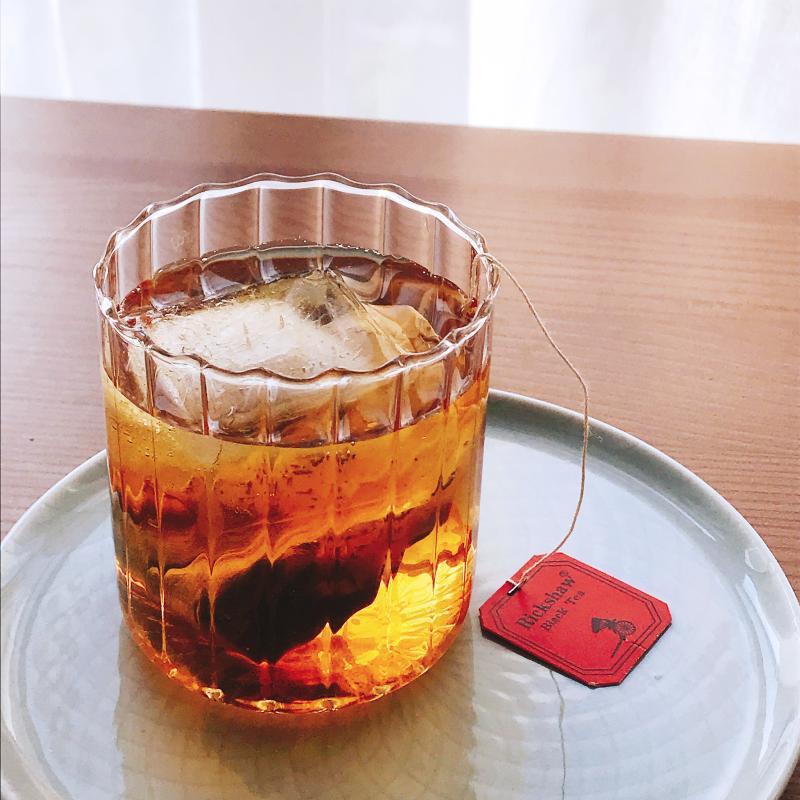 Severské jednoduché pruhované skleněné džusy skleněné vodní sklo Průhledný skleněný ovesný pohár