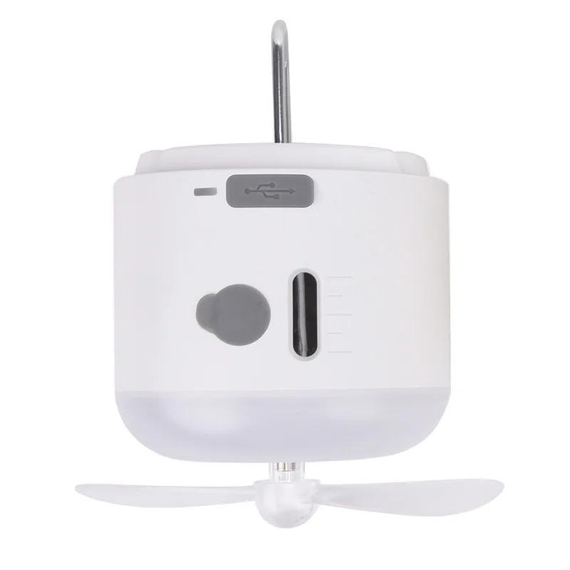 2-in-1 Camping Tent Light With Fan 4 Lighting Modes Spray Function IPX7 Waterproof Rechargeable Mini Light LED Camping Lantern