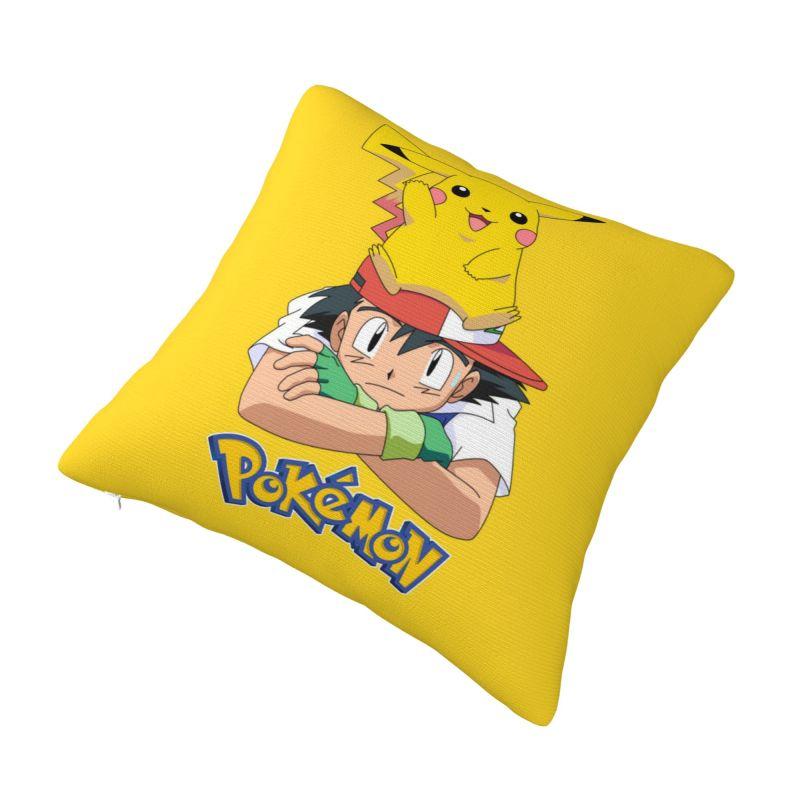 Custom Luxury Pikachus Anime Game Cushion Cover Polyester Cartoon Manga Pillow Case