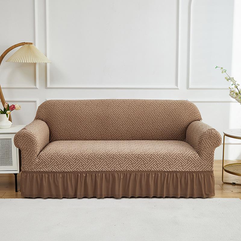 Towel Jacquard Sofa Cover Skirt Elastic Sofa Cover Living Room Combination Non-Slip Elastic Sofa Cover