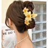 1pc Conjoined Egg Flower Claw Clip Beach Vacation Flower Hair Clip, Shark Clip Hair Accessory Headband
